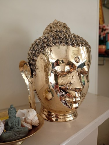 Golden buddha head bronze gilt - head,