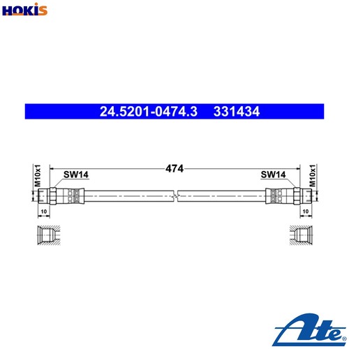 Brake hose 5201 - brake, for