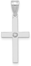 14K White Gold .01ctw. Diamond Cross Pendant