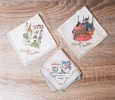 Vintage Set of 3 Hand Printed