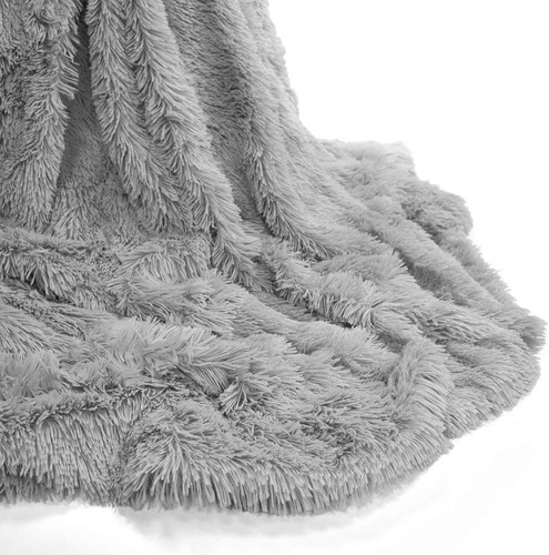 Long pile faux fur throw - pile,
