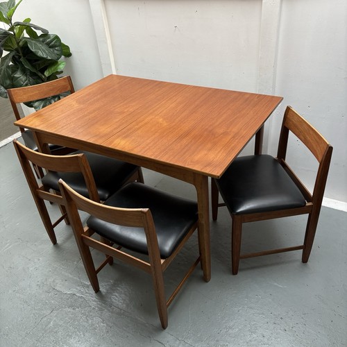 Mcm teak vinyl dining - &,