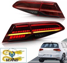 Pair Back Rear Tail Lights for VW Golf MK7 2012-20 LED dynamic RED/clear