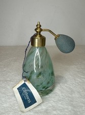 Caithness Vintage Glass Green Swirl Design Perfume Atomiser Bottle With Label