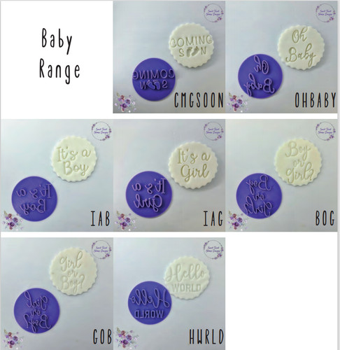 Baby shower cookie embosser - cookie,