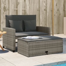 Garden Sofa Grey PE rattan