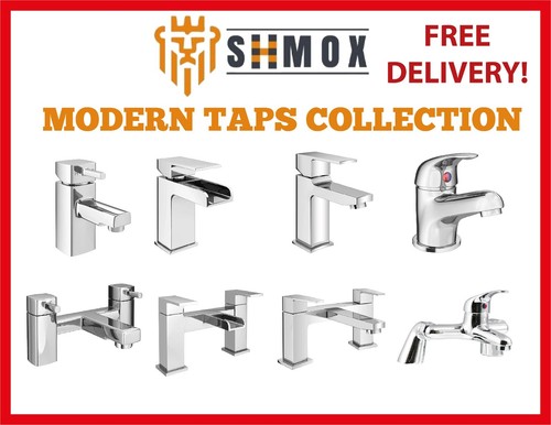 Chrome bathroom taps - bathroom,
