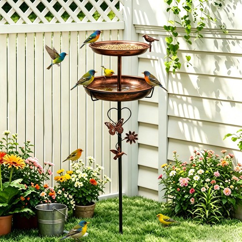 Tall metal bird bath - tall,