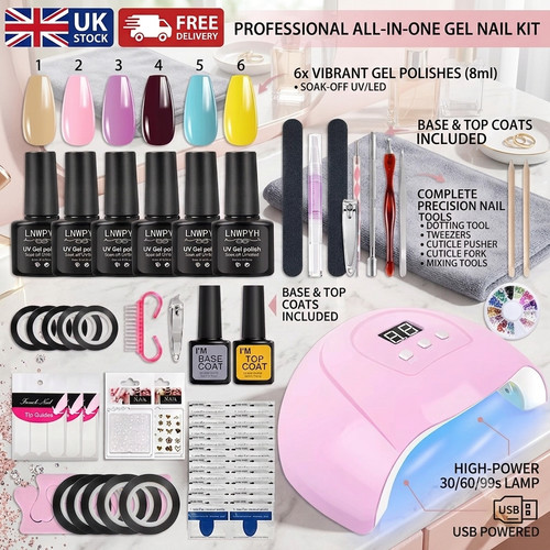 Gel nail polish set with - gel,