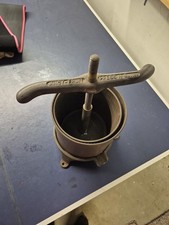 Vintage Antique Cider Fruit Press Juicy Fruit 1.5 Gallon Metal