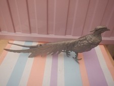 VINTAGE LONG PEWTER/METAL PEACOCK FIGURINE
