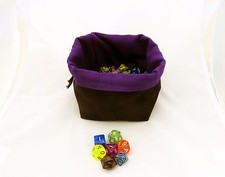 Dice Bag - Black Purple Square Reversible Drawstring Tile Pouch RPG D&D Meeple 