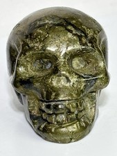 Golden Pyrite Crystal Skull