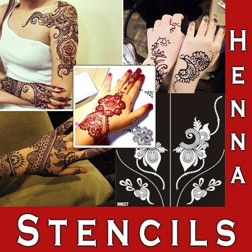 Hand mehndi henna stencils - mehndi,