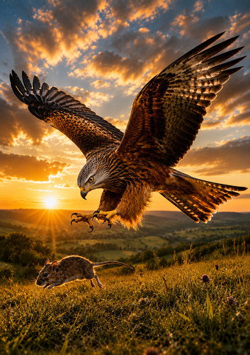 Red kite wall print british - kite,
