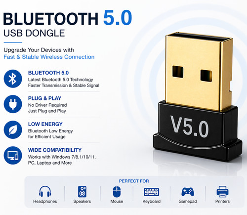 Usb bluetooth adapter - 5.0,