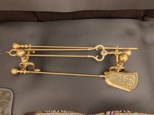 ANTIQUE GILT BRASS FIRE TOOL