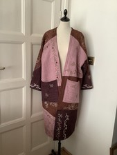 ZARA Quilted  Embroidered Patchwork Kimono Long Jacket Duster Coat M-L £120