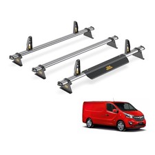 Vauxhall Vivaro Roof Rack for 2014-2019 3x Roof Bars + Loadstops Van Guard Trade