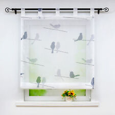 Voile Roman Curtains Blind Shade Window Net Curtain Sheer Liftable Loops Tab Top