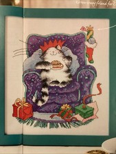 Margaret Sherry Festive Cat In Armchair Stocking Christmas Cross Stitch Chart