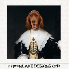 Dog-Red Setter Rembrandt fun- Fabric Craft Panels in 100% Cotton or Polyester