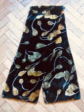 Rare Vintage GEORGINA VON ETZDORF "Ginkgo Leaf" Velvet Double Sided Long Scarf