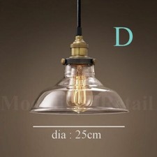 New Modern Vintage Industrial Retro Loft Glass Ceiling Lamp Shade Pendant Light