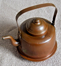 ANTIQUE COPPER SWEDISH PELTITEOS HELSINKI GOOSENECK TEA KETTLE POT