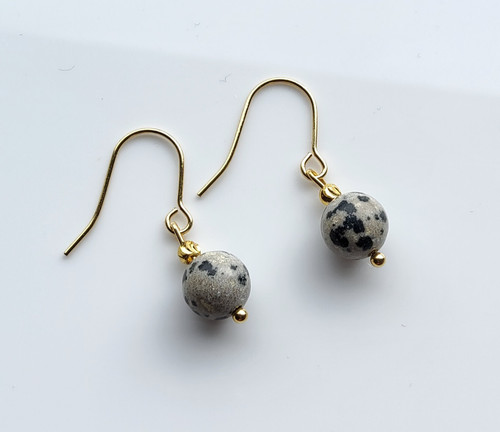 Natural dalmation jasper - natural, bead