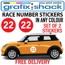 RALLY NUMBER STICKERS 2x 180mm