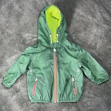 Next Baby Boy Rain Jacket 6-9 months green Anorak Shell zip up 