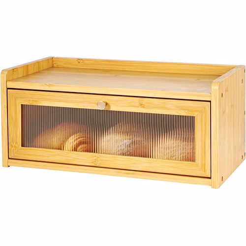 Beech tone wooden bread - wooden, bin
