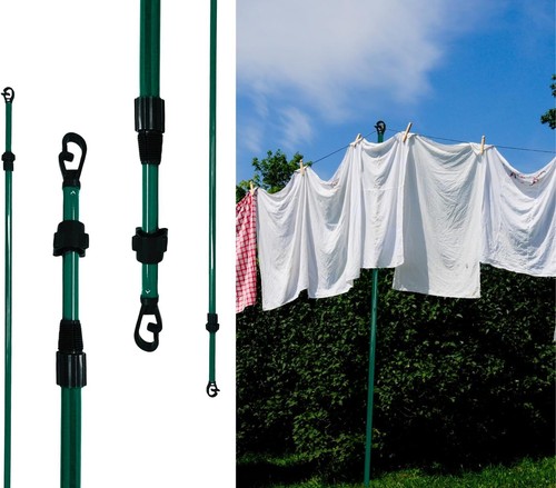 Galvanised washing line - line, prop