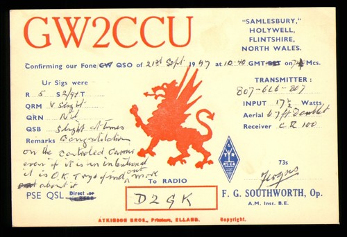 Qsl card radio wales - 1,