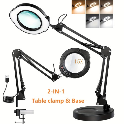15x magnifying glass desk - glass,