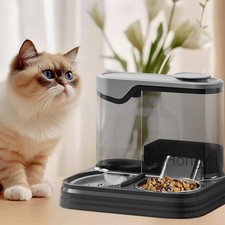 2 in1 Feeder Food Water Dispenser Bowl Automatic Dog Cat Bottle Pet Self Feeding