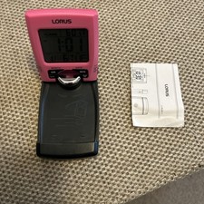 Pink Lorus travel alarm clock