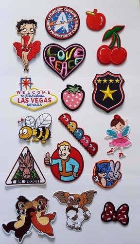 Embroidered iron patches - iron, on