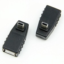 (Set of 2) Turn UP & DOWN Right-Angled Mini USB to USB A OTG Lead Cable Adapter