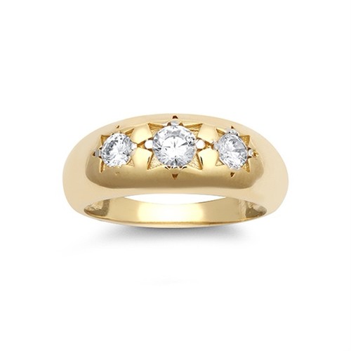 9ct yellow gold - yellow, stone