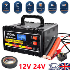 2500A Heavy Duty 12/24v Automatic Car Battery Charger Smart Pulse Repair Trickle