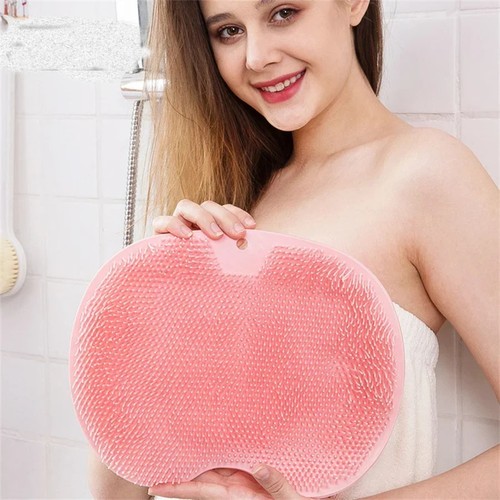 Pink shower foot scrubber mat - pink,
