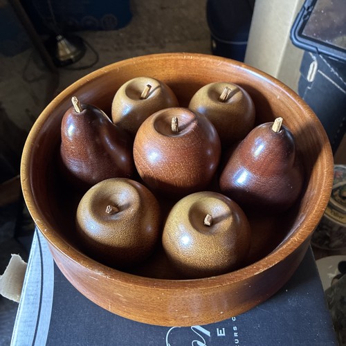 Vintage teak fruit bowl - vintage,