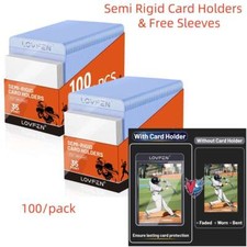 100-1000CT Semi-Rigid Card Holders & Sleeves For Pokémon PSA 35pt Trading Cards