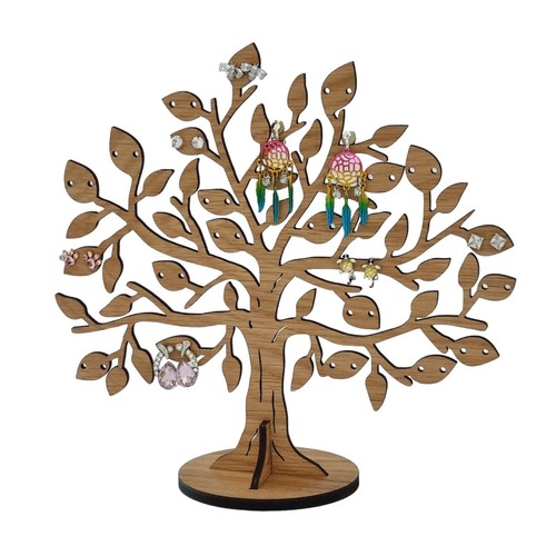 Wooden tree earring - wooden,