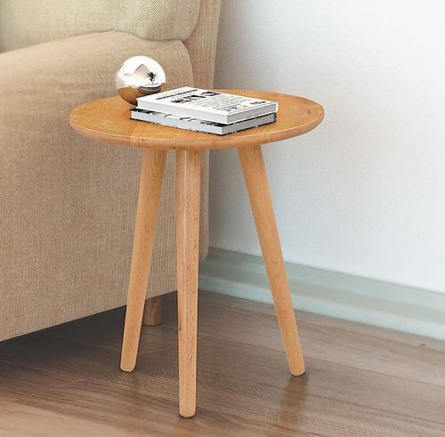 Small side table solid oak - side,
