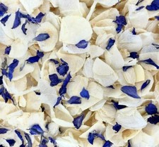 Biodegradable Confetti Ivory Blue Natural Wedding Confetti Dried Real Petals 1L