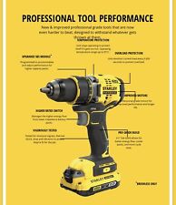 IMPROVED STANLEY® FATMAX® CORDLESS COMBI POWER DRILL +2.0AH BATTERY /Unboxed