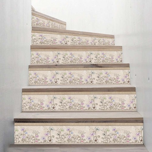 6pcs floret tile floor stair - 6pcs,